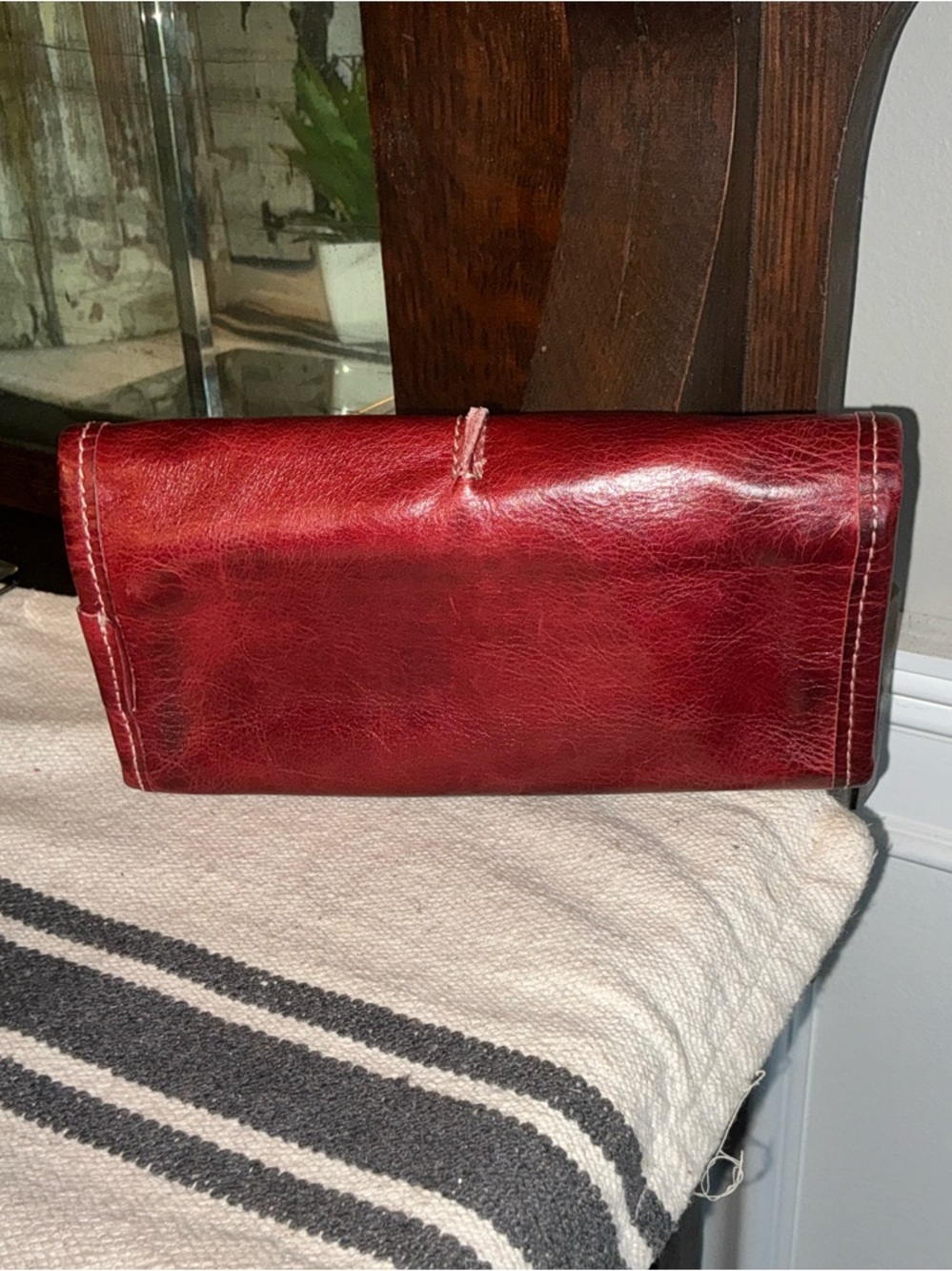 NWOT Bed Stu Leather Canton Wallet Clutch Cherry Lacquer DD MSRP $169 - Picture 2 of 12